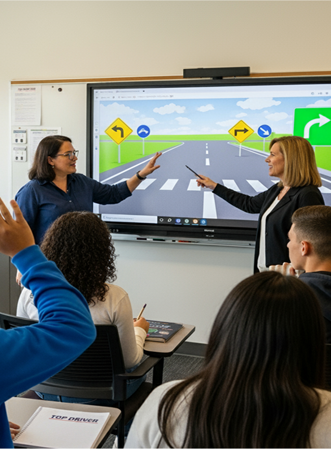 Top Driver teen during behind the wheel training